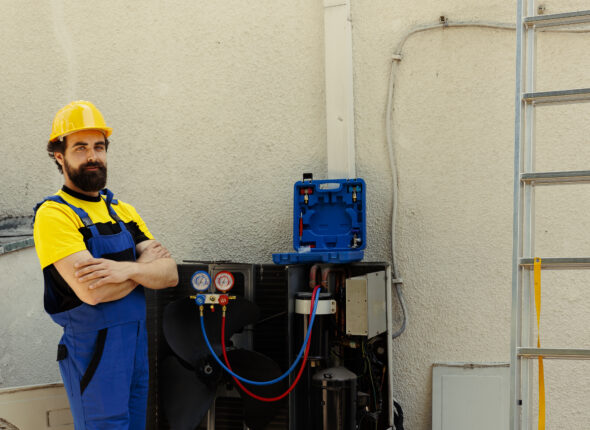 Portrait of engineer proud of work done